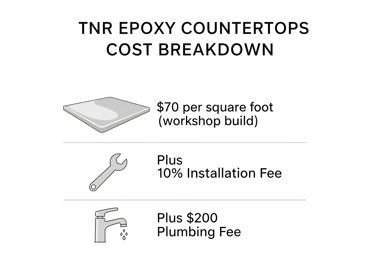 Custom epoxy countertop pricing breakdown infographic – TNR Epoxy Countertops